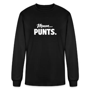 ​Funny Football Mmm Punts Sports Humor - Men's Long Sleeve T-Shirt - black - Front