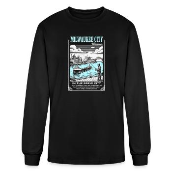 Milwaukee Brew City Lakeside Poster - Men's Long Sleeve T-Shirt - black - Front