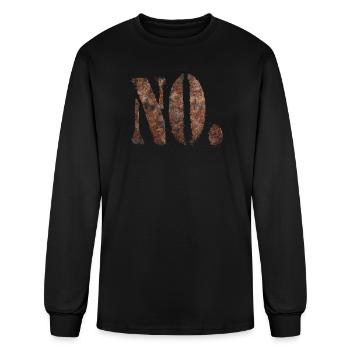NON. Conception typographique en métal rouillé - T-shirt à manches longues Homme - noir - Devant