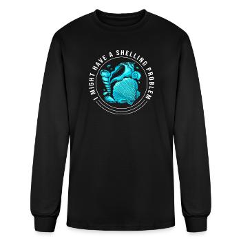 Collectionneur de coquillages de plage en coquillages - T-shirt à manches longues Homme - noir - Devant
