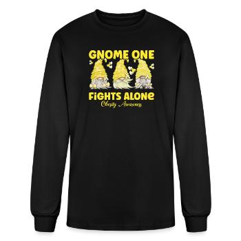 Gnome One Fights Alone Yellow Obesity - Men's Long Sleeve T-Shirt - black - Front