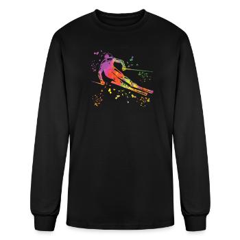 Alpine Skier Winter Sports Nordic Skiing - Men's Long Sleeve T-Shirt - black - Front