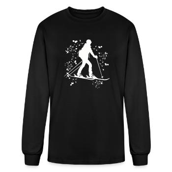 Alpine Skier Winter Sports Ski Touring - Men's Long Sleeve T-Shirt - black - Front