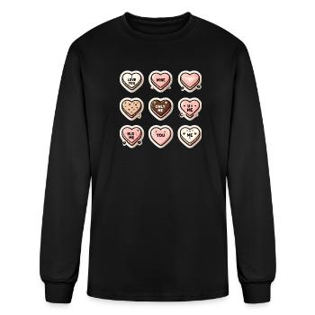 Pastel Conversation Heart Stickers - Men's Long Sleeve T-Shirt - black - Front