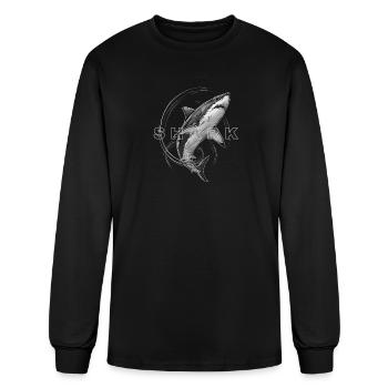 Shark Circle Mono Graphic - Men's Long Sleeve T-Shirt - black - Front