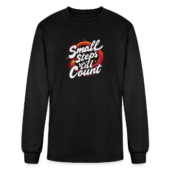 Small Steps Still Count - Men's Long Sleeve T-Shirt - black - Front