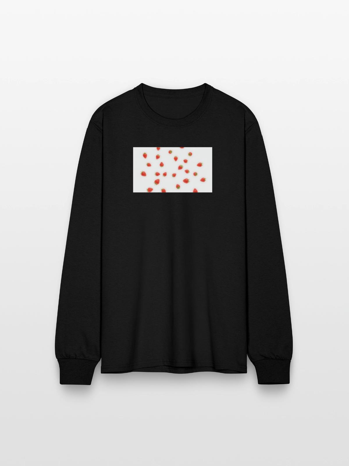 Strawberry Scatter Pattern - Men's Long Sleeve T-Shirt - black - Front