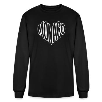 Monaco Neon Script Logo - Men's Long Sleeve T-Shirt - black - Front