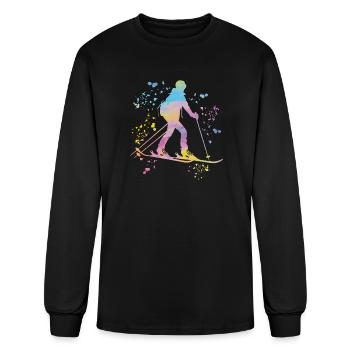 Alpine Skier Winter Sports Ski Touring - Men's Long Sleeve T-Shirt - black - Front