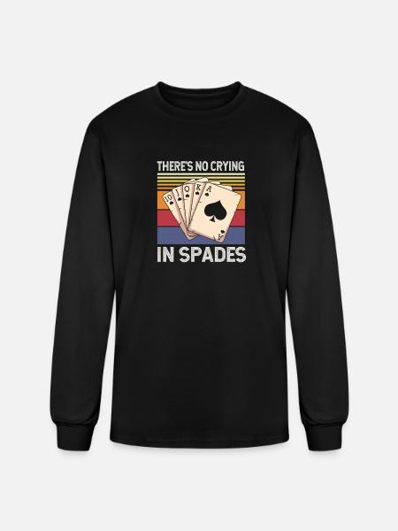 Spades Card Player Card Game - Men's Long Sleeve T-Shirt - black
