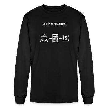 Accountant Coffee Calculator Loop - Men's Long Sleeve T-Shirt - black - Front