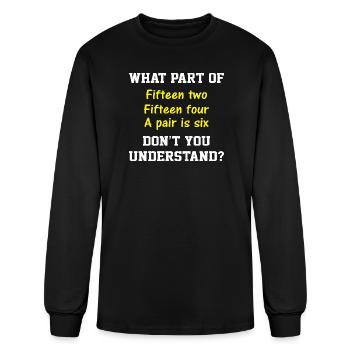 Clean — no brand issue. This is a cribbage referen - Men's Long Sleeve T-Shirt - black - Front