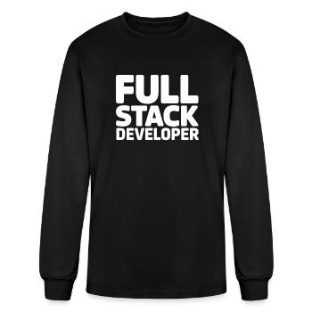 Full Stack Developer Tech Programmer Humor - Men's Long Sleeve T-Shirt - black - Front