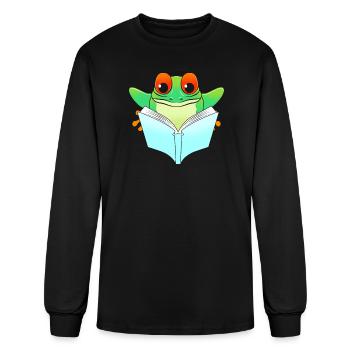 Red Eyed Tree Frog Book Amphibian Frog - Men's Long Sleeve T-Shirt - black - Front