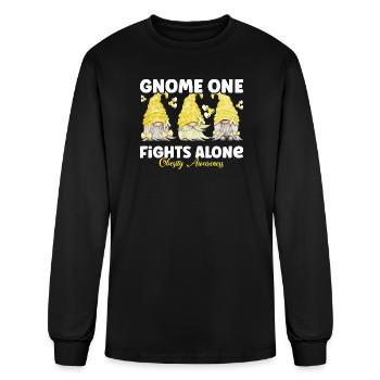 Gnome One Fights Alone Yellow Obesity - Men's Long Sleeve T-Shirt - black - Front