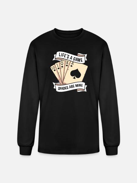 Spades Casino Card Game - Men's Long Sleeve T-Shirt - black