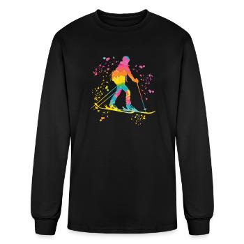 Alpine Skier Winter Sports Ski Touring - Men's Long Sleeve T-Shirt - black - Front