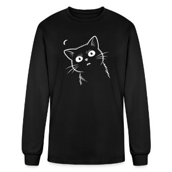 Surprised cat. - Men's Long Sleeve T-Shirt - black - Front