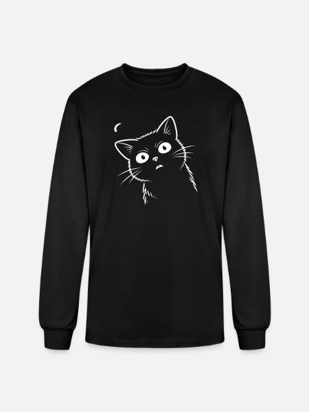 Surprised cat. - Men's Long Sleeve T-Shirt - black