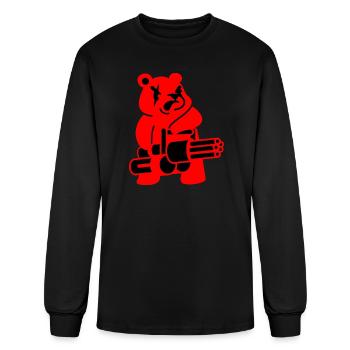 Crimson Bear with Cannon - Men's Long Sleeve T-Shirt - black - Front