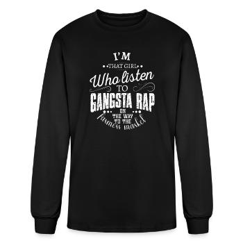 Cette fille écoute du gangsta rap - T-shirt à manches longues Homme - noir - Devant