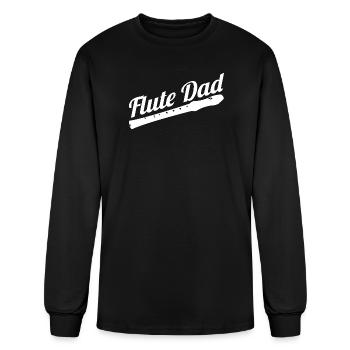 Flute Papa - Men's Long Sleeve T-Shirt - black - Front