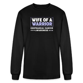 Esophageal Cancer Awareness Warrior Husband - Men's Long Sleeve T-Shirt - black - Front
