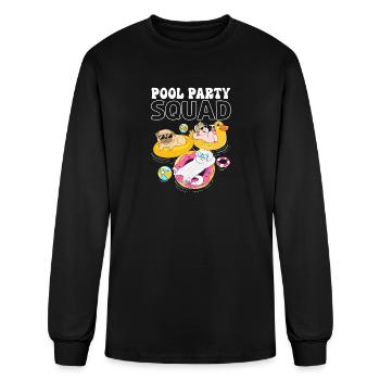 Kids Pool Party Squad Animals Birthday - Men's Long Sleeve T-Shirt - black - Front