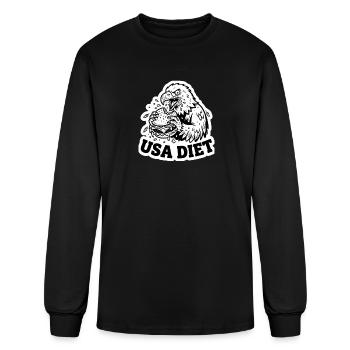 Bald Eagle USA Diet Burger - Men's Long Sleeve T-Shirt - black - Front