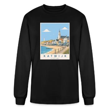 Katwijk Seaside Townscape - Men's Long Sleeve T-Shirt - black - Front