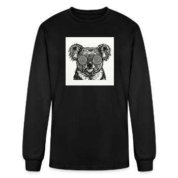 Hypnotic Koala Spiral Glasses - Men's Long Sleeve T-Shirt - black - Front