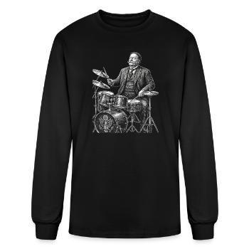 William Howard Taft Drummer Portrait  - Men's Long Sleeve T-Shirt - black - Front