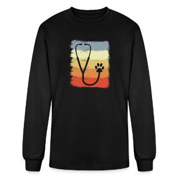 Stethoscope Drawing - Men's Long Sleeve T-Shirt - black - Front