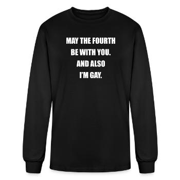 Funny May the Fourth Be With You  Gay Pride Star W - Men's Long Sleeve T-Shirt - black - Front