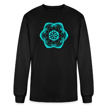 Turquoise Mandala Bloom - Men's Long Sleeve T-Shirt - black - Front