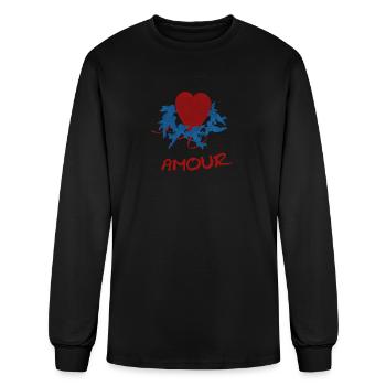 Amour Cherub Vintage Retro Love Design t-shirt  - Men's Long Sleeve T-Shirt - black - Front