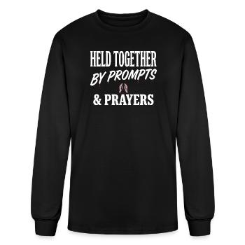 Held Together by Prompts and Prayers - Men's Long Sleeve T-Shirt - black - Front