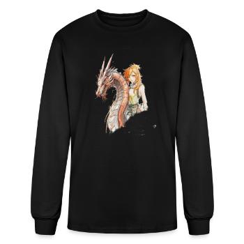 Dragonbound Heroine & Serpent Dragon - Men's Long Sleeve T-Shirt - black - Front