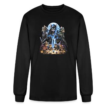Funny D&D Cats Dungeon Meowster shirt - Men's Long Sleeve T-Shirt - black - Front