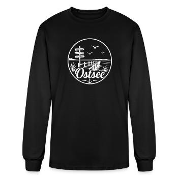 Baltic Sea Pier Signs Rostock Lubeck Wismar - Men's Long Sleeve T-Shirt - black - Front