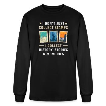 Philately Stamp Collector Stamps - Men's Long Sleeve T-Shirt - black - Front