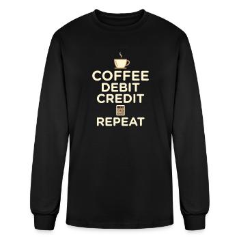 Coffee Debit Credit Repeat Accountant - Men's Long Sleeve T-Shirt - black - Front
