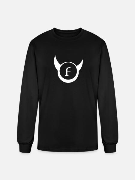 Winged F Crest White - Men's Long Sleeve T-Shirt - black