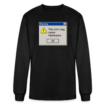 Retro 90s Computer Error Pop Up Flashbacks Meme - Men's Long Sleeve T-Shirt - black - Front
