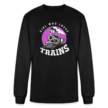 Train Conductor Train Lover Girl - Men's Long Sleeve T-Shirt - black - Front
