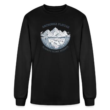 Sommets pittoresques du plateau d’Anchorage - T-shirt à manches longues Homme - noir - Devant