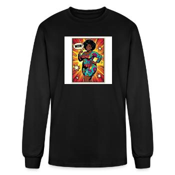 Pop Art Heroine Neon Burst - Men's Long Sleeve T-Shirt - black - Front