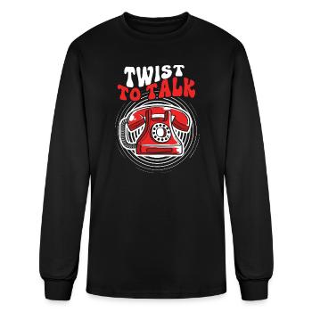 Vintage Rotary Dial Phone - Men's Long Sleeve T-Shirt - black - Front