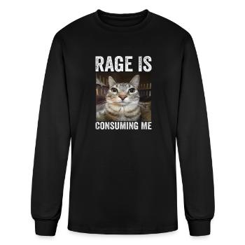 Rage Is Consuming Me Cat Meme - Men's Long Sleeve T-Shirt - black - Front
