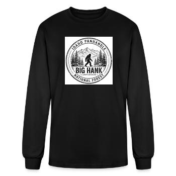 Big Hank Idaho Forest Stamp - Men's Long Sleeve T-Shirt - black - Front